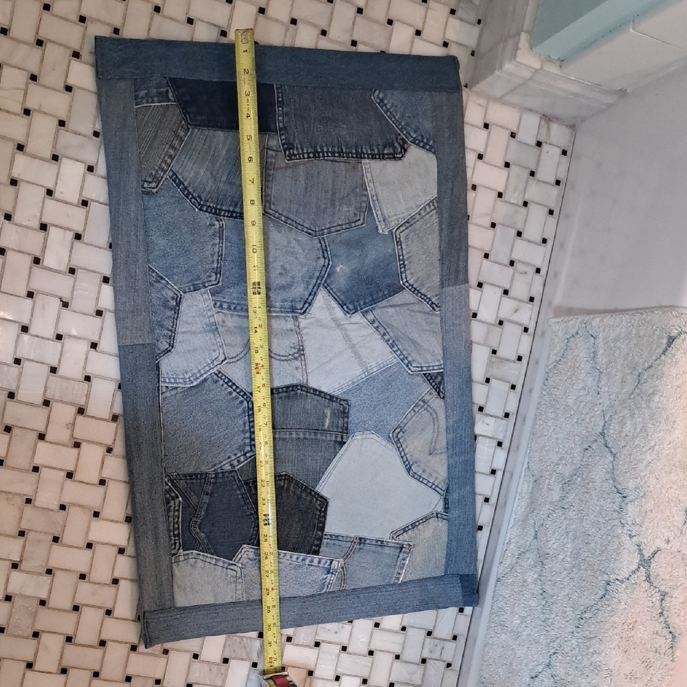 Denim Jean Pocket Throw Rug 19 x 30